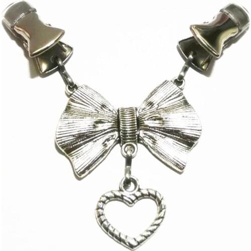 Bow Cinch Clip Sweater Cardigan Guard Clamps Heart Cloak Cape Clasp Women Bowknot Shawl Brooch Pins