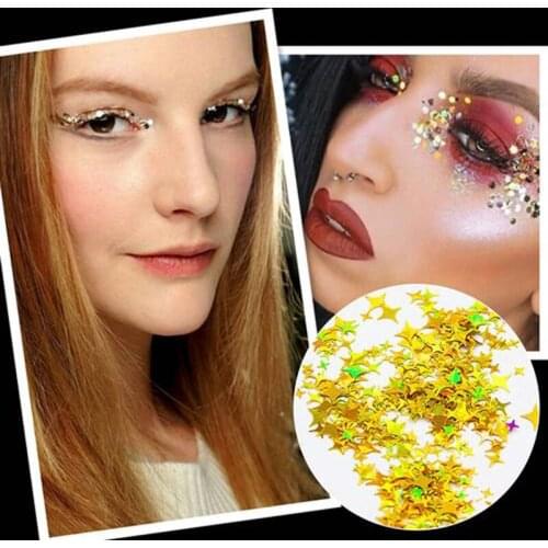 100g/bag Four-pointed Star Holographic Acrylic Sequins Glitter Mirror Nail with Ultra-thin Sequins Laser Star Glitters YH13NA98