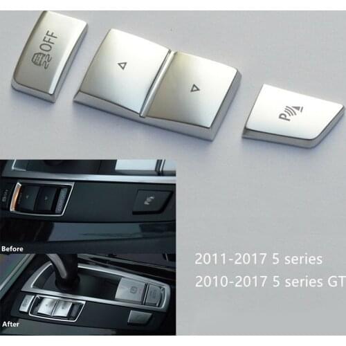 100% Brand New Chrome Car Gear Shift Buttons Decorative Cover Trim For BMW 5 Series F10 F07 F18