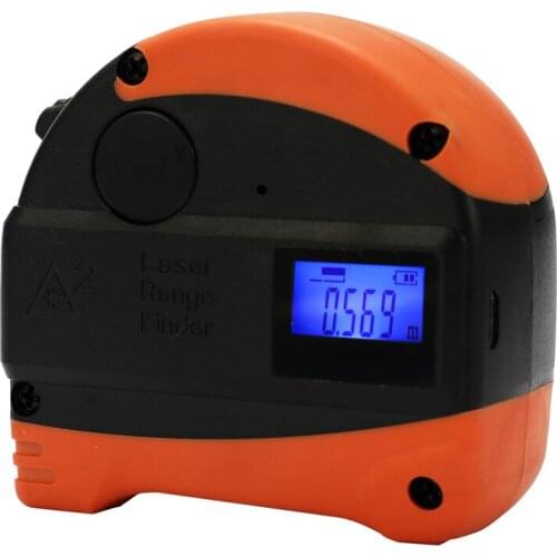 2-in-1 Multifunctional USB Rechargeable Digital Laser Distance Meter High Accuracy Tape Measure with Anti-fall Steel Tape 40M
