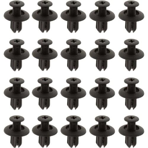 20 Pcs Black Car Nylon Door Trim Panel & Garnish Retainer Clips For Kia Hyundai Honda Fiat Mitsubishi Mazda Schwarz Etc 13*8mm