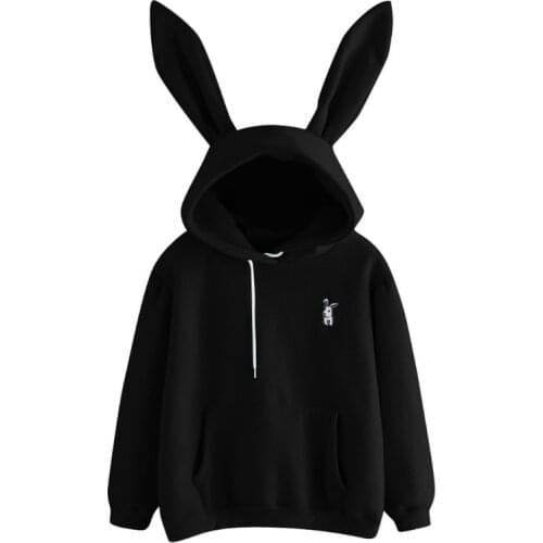 2020 Sweety Fashion New Womens Hoodies Bunny Rabbit Ears Hoody Ladies Pullover Jumper Sweatshirt Tops