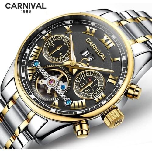 2021 Watch Men CARNIVAL Brand Luxury Fashion Sports Watches Sapphire Male Clock Automatic Mechanical Watch relogio masculino