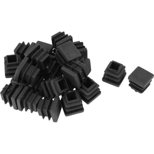 24 Pieces 16 * 16mm Plastic Striated Tube Plugs Insertion Black
