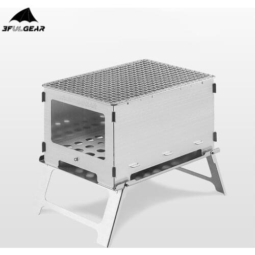 3F UL GEAR Camping Stove Barbecue Grill Titanium Wood Stove Stainless Steel BBQ Grill Outdoor Hiking Picnic Tableware