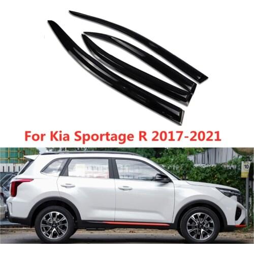 4 Pcs Car Door Window Visor Wind Rain Smoke Guard Deflector Vent Shade Rain Eyebrow For Kia Sportage 2017 2018 2019 2020 2021
