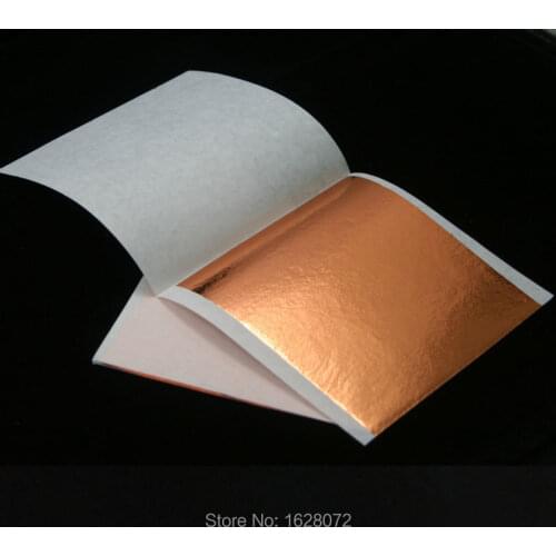 500 sheets Taiwan Rose gold leaf for gilding furniture gold foil,80x85mm