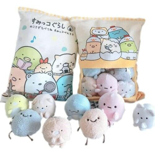 A Bag Of 8pcs Snack Pudding Soft plush toy Bea Cat Monsters Plush Pillow Creative Anime Throw Pillow Cartoon Doll toys for Kids