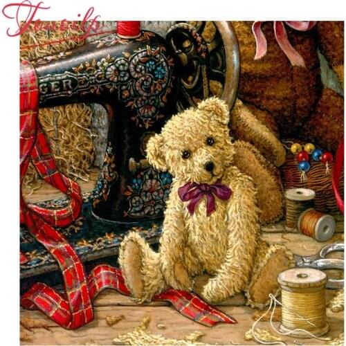 Full 5D DIY Cartoon bear Diamond Painting Needlework Embroidery Round&round Rhinestones Cross Stitch Living Room Decoration