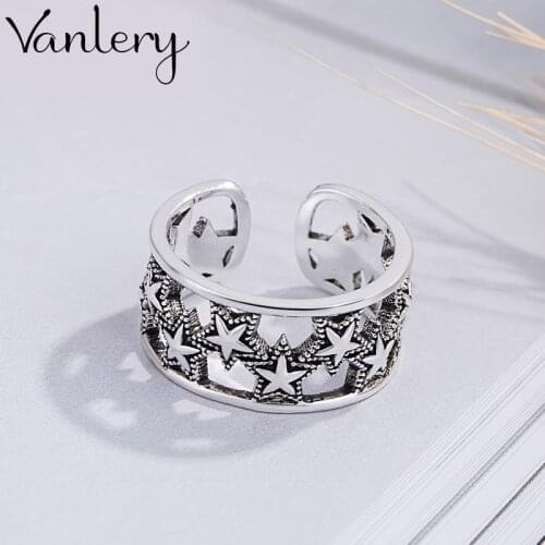 Bohemian Charm Boho Star Rings For Women Lover Wedding Bridal Valentines Gifts Men Open Retro Antique Rings