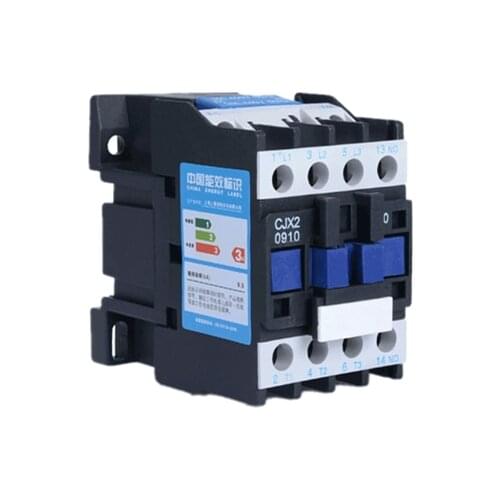 CJX2-0910 LC1 AC Contactor 9A 3 Phase 3-Pole Coil Voltage 380V 220V 110V 36V 24V 50/60Hz Din Rail Mounted 3P+1NO Normal Open
