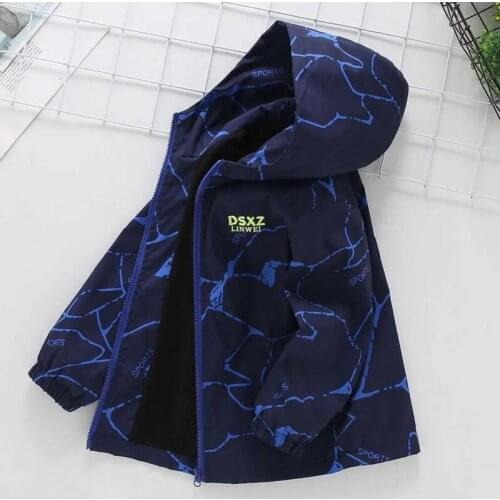 Children Outerwear WaterProof Jacket Spider Boys Coat Spring Autumn Fashion Cartoon Hooded Jacket For Boys Kids Clothes 4-16Y