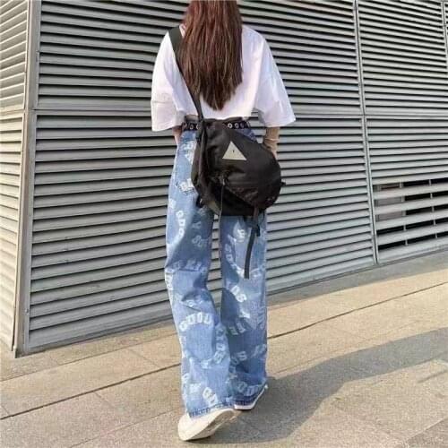 Biggorange Pants Female Womens Jeans Large Size Women Jeans Pants High Waist Mom Ripped Jeans 2021 Stright Trousers