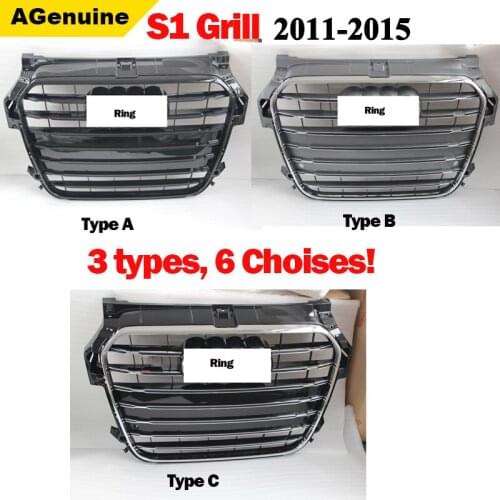 Glossy black chrome matt silver A1 S1 ABS front Grills Front Mesh Grille for Car styleing mesh Grills