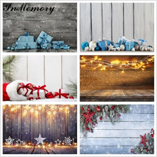 InMemory 90x60cm Small Size Christmas Gift Photography Background Holiday Christmas wood Backdrops for Photo Photophone