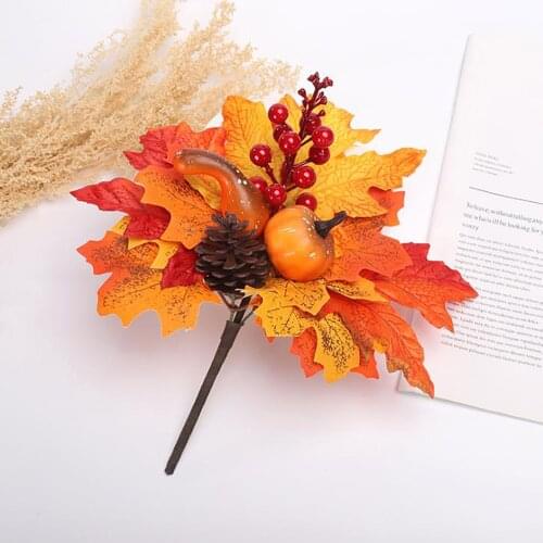 Halloween Artificial Flowers Maple Leaf Ornaments Fashion New Christmas Tree Decorations Home Decor Hot Autumn Cone Picks
