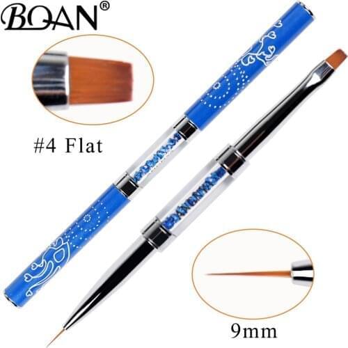 BQAN Nail Art Brush Gel Brush Carved Crystal Ultra-thin Line Drawing Pen Pull Wire Phototherapy Flower Double Pen Metal Pen
