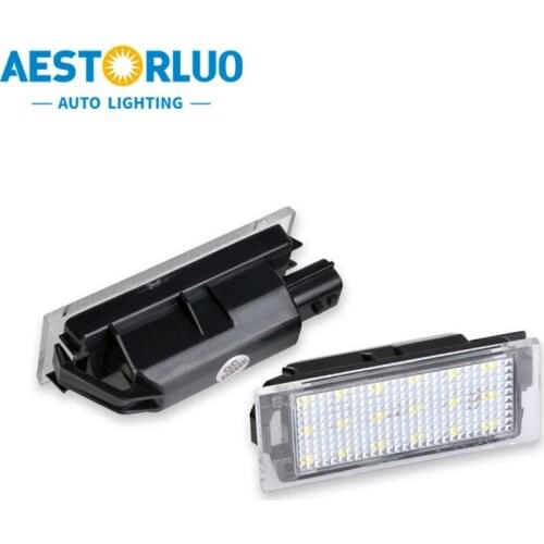 2pcs Error Free Factory Supply LED License Plate Light Lamp For Renault Clio Laguna 2 Megane 3 Twingo Master Vel Satis White 12V