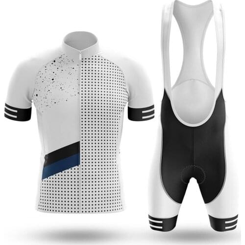 2021 New White Cycling Jersey Set Sport Team Bike Men Clothing Quick Dry Summer Sleeve Cycling Road Ride Shirt Bib Short Gel Pad