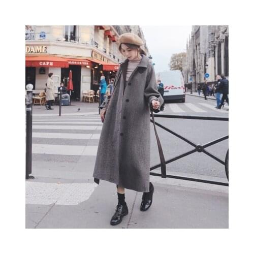 New Winter Coat Women Oversize Fashion Cashmere Wool Outerwear Female Long Thickening Warm Woolen Overcoat Womens Trench Coats