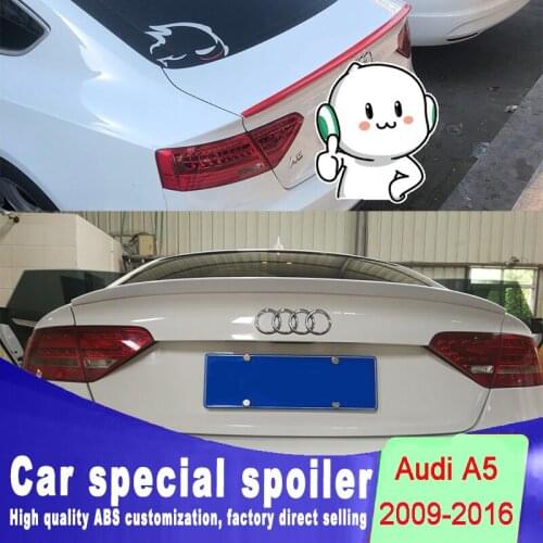 New design high quality ABS for Audi A5 4Door spoiler by 2009 2010 2011 2012 2013 2014 2015 2016 rear spoiler DIY color paint