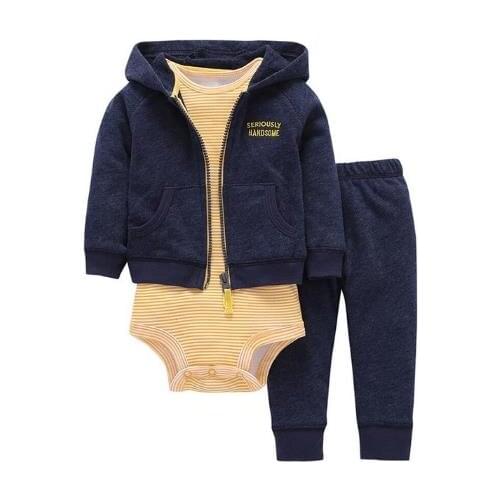 Baby clothing jumpsuit suit jacket + striped pants + pants newborn clothing cotton comfortable baby boy girl clothes
