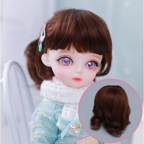 Wig For Doll BJD Zumi Size 6-7 inch 1/6 High-temperature Short Beautiful White Hair