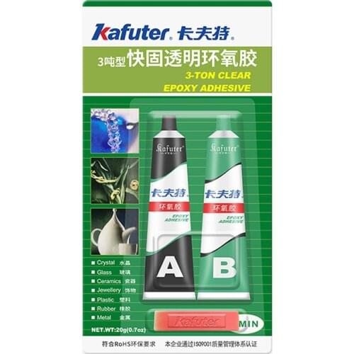 Kafuter Transparent Fast Drying Epoxy Resin AB Glue All Purpose Adhesive Super Glue For Glass Metal Ceramic Hardware