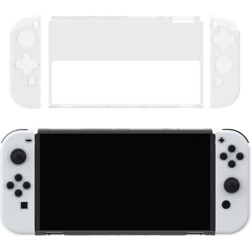 Host Transparent Crystal Shell Left and Right Handle TPU Cover + Host PC Protective Shell Set Compatible with NS OLED