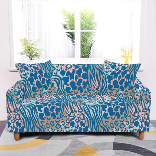 Animal Fur Stretch Sofa Cover For Living Room 1/2/3/4 Seater Psychedelic Leopard Print Modern Elastic Slipcover