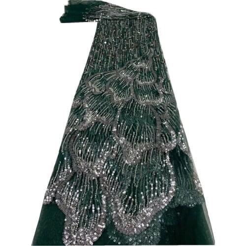 SJ Lace African Lace Fabrics 2021 High Quaity Lace French Tulle Lace Fabric With Sequins For Wedding Party Dress Sewing Z4-56
