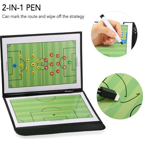 Foldable Magnetic Tactic Board Soccer Tactical Board Football Game Portable Football Training Tactics Clipboard