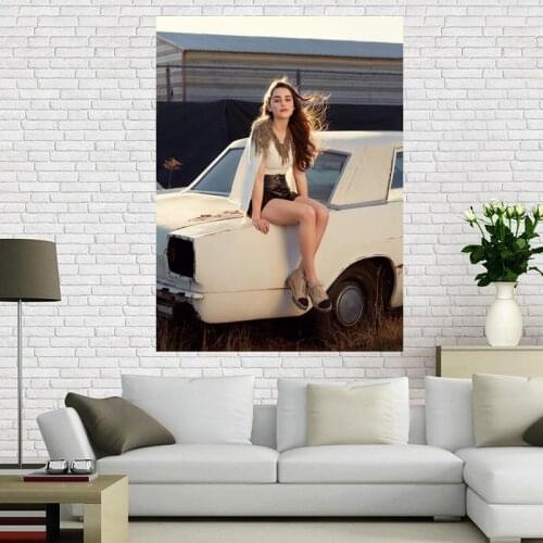 Custom canvas poster Emilia Clarke Poster 60x90cm Home Decoration cloth fabric wall poster print Silk Fabric