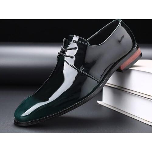 New Men Mixed Colors Dress Shoes Man Business Lace Up Shoes Leather Big Size Shoes Male Formal Wedding Shoes