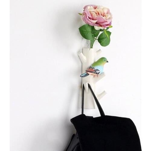 Coat Rack Keys Holder Wall Housekeeper Hook Country Style Resin Bird Original Wall Hanger Hanging Clothes Hat Scarf Home Hooks