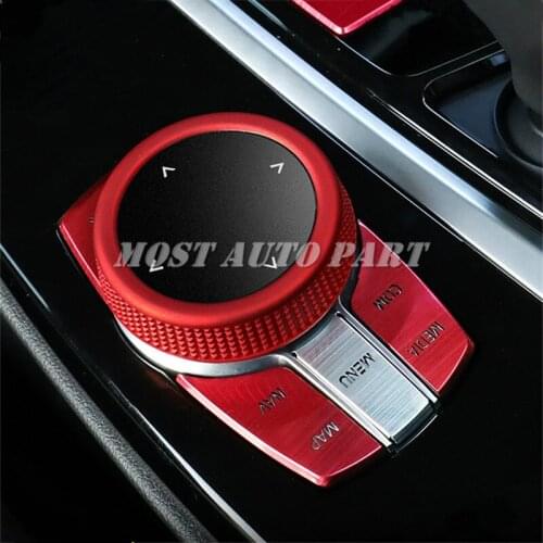Inner Console iDrive Multimedia Knob Trim Cover For BMW X3 X4 G01 G02 2018-2020 Red/Silver Car accesories interior Car Trim