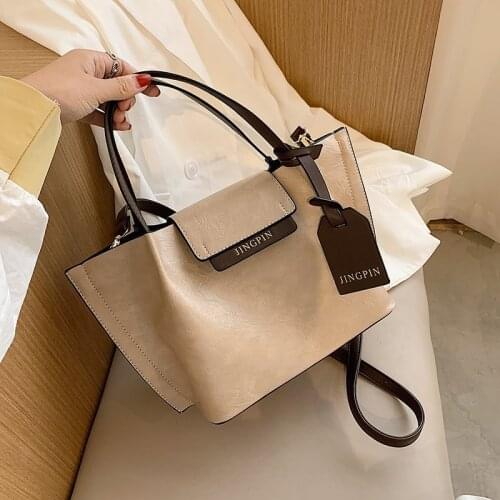 High Quality Contrast Color PU Shoulder Bags for Women 2021 Branded Chain Designer Handbags Womens Trend Hand cross body Bag