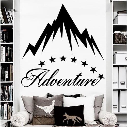 High Quality Adventure Mountain Wall Decal Star Sticker Art Home Kids Room Interior Decor Vinyl Design Wallpaper NY-368
