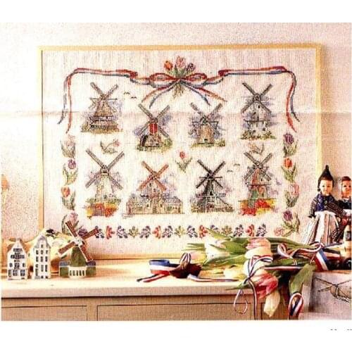 Top Quality Lovely Hot Sell Counted Cross Stitch Kit Windmill Field Eight Windmills