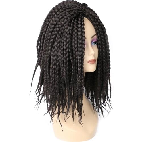 YiHan 10 Inches 12 Strands Box Braids Crochet Hair Synthetic Braiding Hair Crochet Hair Bug Natural Color Brown Twist Hair