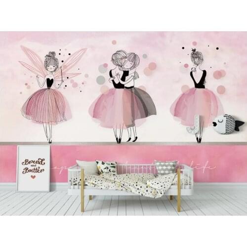 Custom mural 3d photo wallpaper European pink ballet girl childrens room home decor wallpaper for wall 3 d in the living room