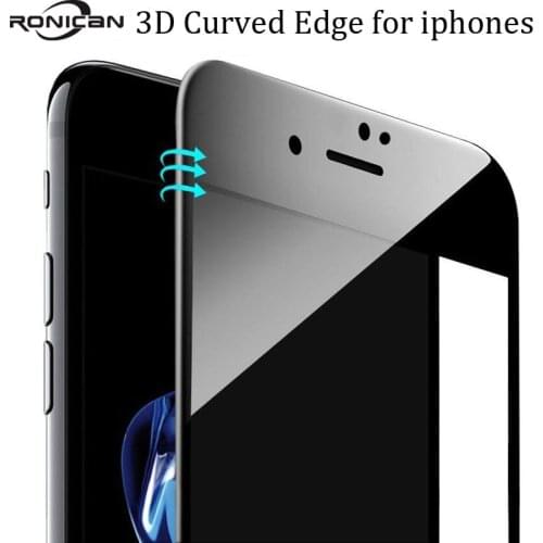 For iPhone X 6 6S 7 8 Plus Phone Screen Protector Film 9H Glossy 3D Curved Carbon Fiber Soft Edge Tempered Glass For iPhone XS