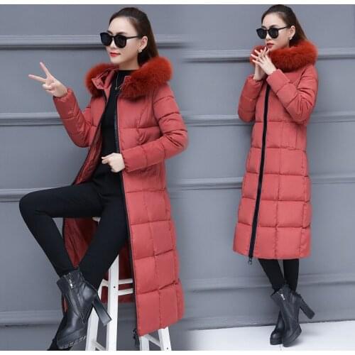 Real Time 2019 Winter Pattern Cotton-padded Woman Long Fund Cotton Cotton-padded Jacket Loose Coat Generation Hair Group