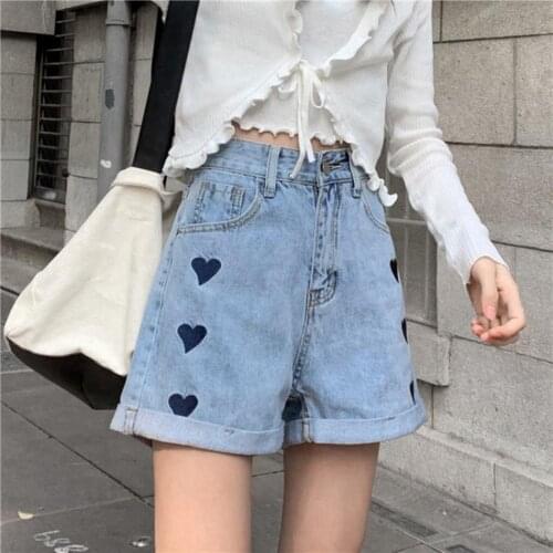 2021 New Women Spandex Cotton Shorts Wide Leg Embroidered Summer Fashion Sexy High Waist Loose Shorts for Daily Outdoor Wear