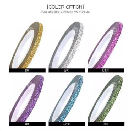 1mm/2mm/3mm New 6Rolls Nail Art Striping Tape Line Sticker Decals Decoration for UV Acrylic Nails (6colors)+free ship_MS001