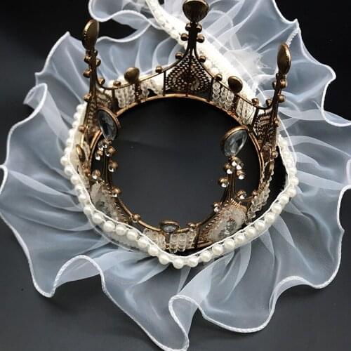 1Yards Beaded Lace Fabric Guipure Sewing Trim Crafts 8cm Ribbon Lace Appliques Chiffon Material Fabric For Wedding Dresses QZ05