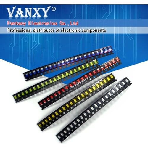 100pcs 1206 SMD LED light Package LED Package Red White Green Blue Yellow 1206 led in stock