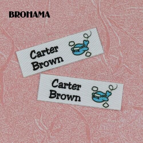 120 pieces Custom logo labels, Name iron on label, Custom Clothing tags, Organic Cotton Labels