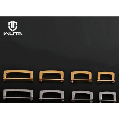 WUTA 2/5Pcs Stainless Steel Bag Lock Buckle Metal Arch Bridge lock with Screw Connector Hanger for Belt Strap DIY Leather Craft