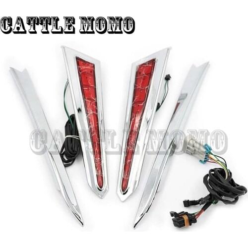 2pcs Motorcycle Saber Tooth LED Saddlebag Red Brake Accent Lights For Victory Cross Country Tour 106 / Magnum 2010 - 2016